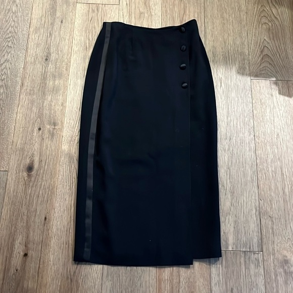 ANNE KLEIN II | Vintage 100% wool midi wrap skirt, size 8 - Picture 1 of 5